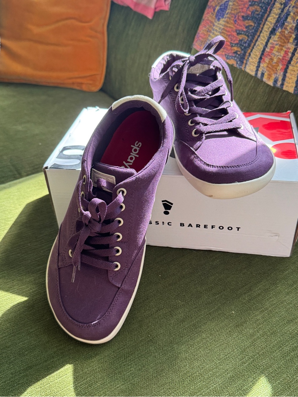Splay FREESTYLE 2.0 Barefoot Women’s Grape Canvas Minimalist Lace-Up Sneakers
